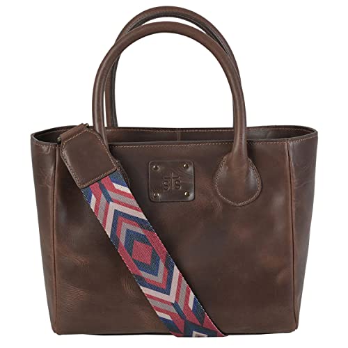 STS Ranchwear Basic Bliss Chocolate Satchel Leather Durable Brown Bag with Removable Nylon & Leather Strap