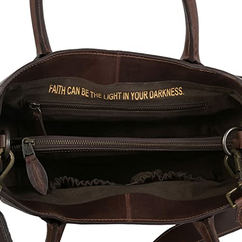 STS Ranchwear Basic Bliss Chocolate Satchel Leather Durable Brown Bag with Removable Nylon & Leather Strap