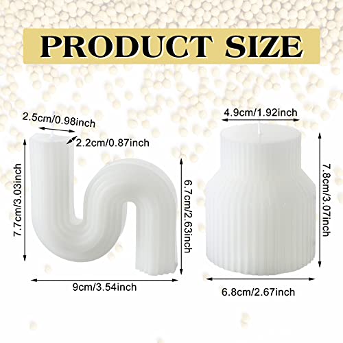 2 Pcs Twist Candle Aesthetic Candle Decorative Candles Trendy Candles Candle Minimalist Geometric Shaped Candles Soy Wax Scented Candle Art Decorative Candle for Wedding Spa Yoga Birthday Holiday Gift