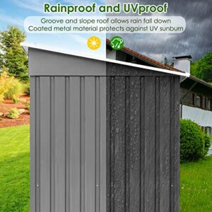 BESTDOOR Metal Outdoor Storage Shed 6 x 4 FT, Outdoor Storage House, with Sliding Door and Vents, Lean to Backyard Garden, Patio, Lawn, Utility Tool Shed Storage House