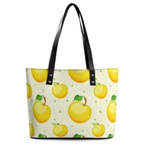 womens handbag yellow fruit leather tote bag top handle satchel bags for lady