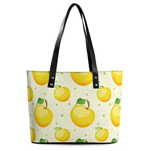 Womens Handbag Yellow Fruit Leather Tote Bag Top Handle Satchel Bags For Lady