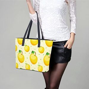 Womens Handbag Yellow Fruit Leather Tote Bag Top Handle Satchel Bags For Lady