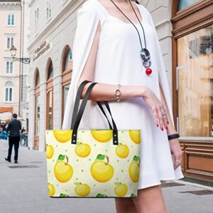 Womens Handbag Yellow Fruit Leather Tote Bag Top Handle Satchel Bags For Lady