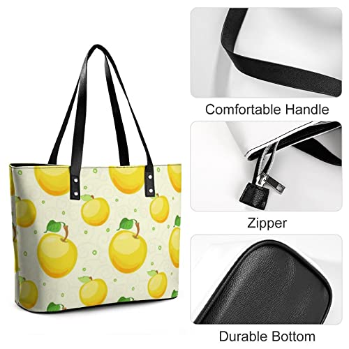 Womens Handbag Yellow Fruit Leather Tote Bag Top Handle Satchel Bags For Lady