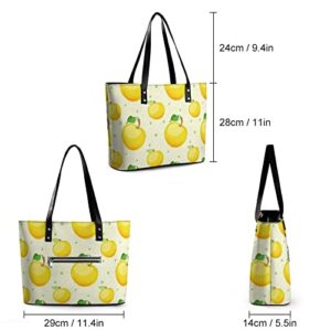 Womens Handbag Yellow Fruit Leather Tote Bag Top Handle Satchel Bags For Lady