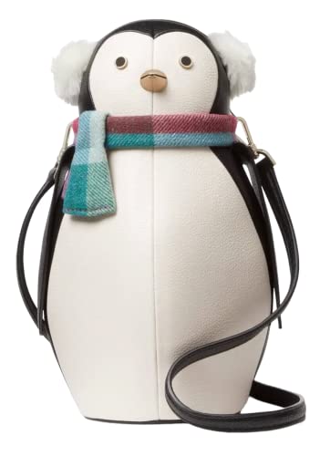 Kate Spade Morty Penguin Crossbody Pebbled Leather Bag (Black/White Multi)