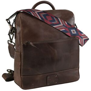 sts ranchwear women’s basic bliss chocolate durable brown backpack with adjustable leather and aztec nylon straps