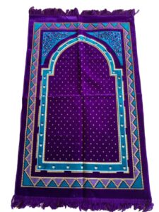 kd islamic prayer rugs, muslim prayer mats, velvet sajjadah, janamaz, islamic gifts (purple)