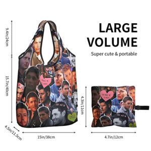 MXSLOVE Women Casual Tote Bag Jensen Ackles Shoulder Handbag Large Capacity Work Fit Storage Portable Shopping Bag