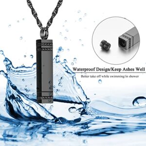 abooxiu Urn Necklace for Ashes Memorial Cremation Jewelry for Ashes Stainless Steel Ashes Jewelry Cube Ashes Necklace Bar Urn Pendant for Women Men