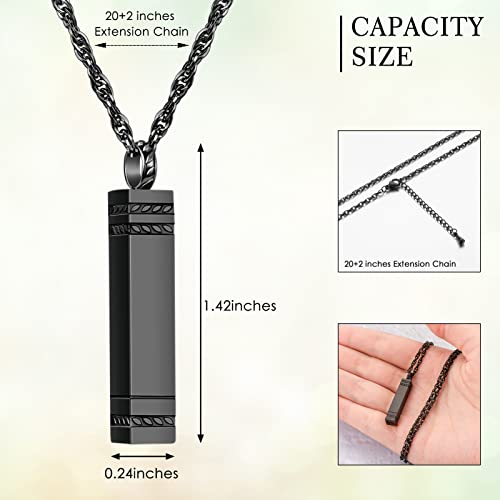 abooxiu Urn Necklace for Ashes Memorial Cremation Jewelry for Ashes Stainless Steel Ashes Jewelry Cube Ashes Necklace Bar Urn Pendant for Women Men