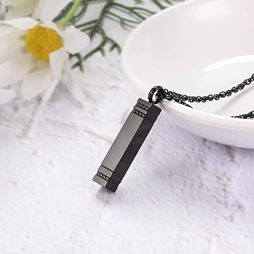 abooxiu Urn Necklace for Ashes Memorial Cremation Jewelry for Ashes Stainless Steel Ashes Jewelry Cube Ashes Necklace Bar Urn Pendant for Women Men