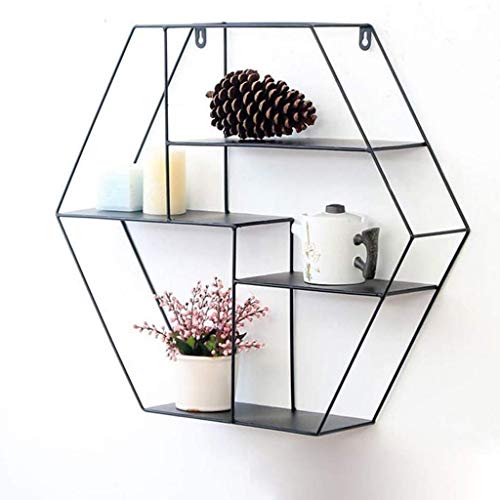 QUUL Wrought Iron Shelf，Floating Shelves, Decorative Wall Shelf for Bedroom, Living Room Bathroom Kitchen Office and More (Color : E)