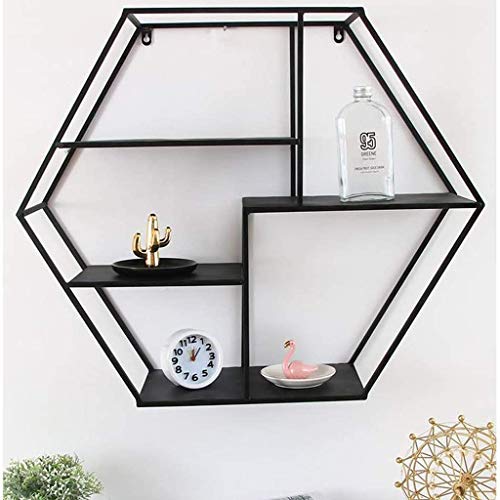 QUUL Wrought Iron Shelf，Floating Shelves, Decorative Wall Shelf for Bedroom, Living Room Bathroom Kitchen Office and More (Color : E)