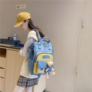 DINGZZ Women Waterproof Candy Color Backpacks Fancy School Bags for Teenage Girl Cute Travel Rucksack (Color : E, Size : 26 * 18 * 40CM)
