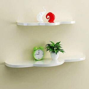 pibm stylish simplicity shelf wall mounted floating rack wooden background wall living room,length 50cm / 70cm,4 colors, white