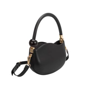 melie bianco jennie bag – luxury vegan leather handbag – compact design, crossbody capabilities, zip closure – 100% recycled fabric – versatile for work, date-night, casual & evening wear – black
