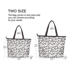 KFBE Women Tote Bags Cow Animal Top Handle Satchel Handbags Shoulder Bag for Shopping L 20800269