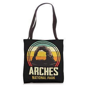 arches national park hiking utah canyon rocks souvenir tote bag