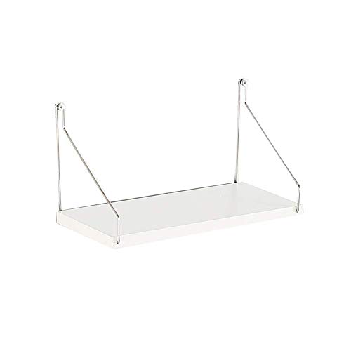 PIBM Stylish Simplicity Shelf Wall Mounted Floating Rack Shelves Metal Bracket Solid Wood Cd Rack Bookshelf Display Stand Bedroom Flower Shop Coffee Shop,4 Sizes, White , 60x15cm