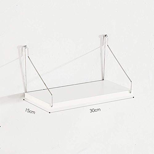 PIBM Stylish Simplicity Shelf Wall Mounted Floating Rack Shelves Metal Bracket Solid Wood Cd Rack Bookshelf Display Stand Bedroom Flower Shop Coffee Shop,4 Sizes, White , 60x15cm