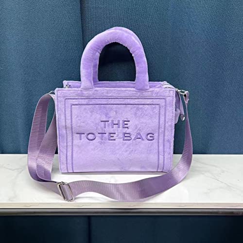 The Tote Bag for Women, Plush Work Travel Handbag with Shoulder Strap Top-Handle Shoulder Crossbody Bags for Daily, Office (purple)