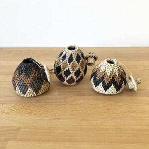 Assorted 4-5" African Zulu Mini Lidded Basket // Lidded Palm Basket // South Africa Basket