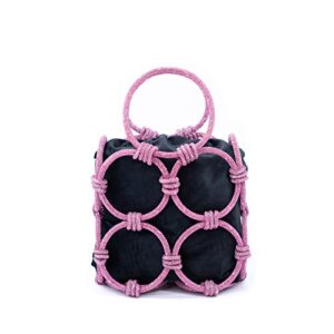 rhinestone purse crystal clutch purses for women bling evening handbags glitter sparkly hobo bag pink