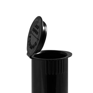 Airtight Storage Tube Container with Pop Top Lid - Black 25 Pack