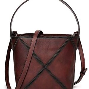 Crossbody Bag for Women Leather Handbag Shoulder Bag Vintage Top Handle Tote Purses (Coffee)