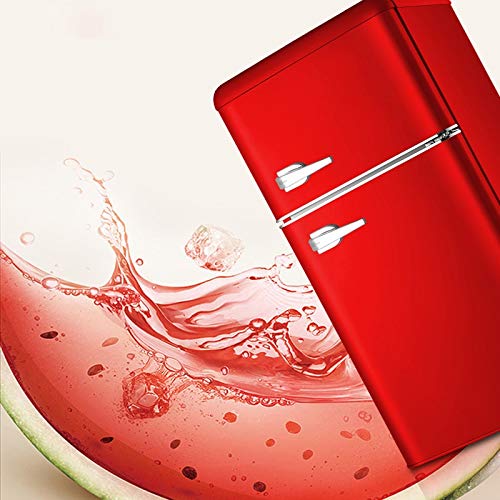 HESNDxbx Mini Fridge Color Small Refrigerator, Small Home Office Red Refrigerator, Two-Door Refrigerator (Color : Red)