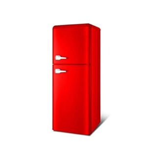 HESNDxbx Mini Fridge Color Small Refrigerator, Small Home Office Red Refrigerator, Two-Door Refrigerator (Color : Red)