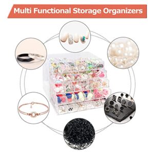 Zuiaso Acrylic Jewelry Box with 5 Drawers, 120 Compartments Transparent Storage Box, Transparent Display Stand for Earrings, Necklaces, Rings and Bracelets