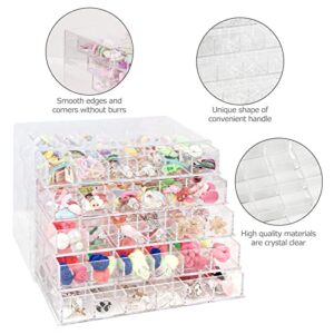 Zuiaso Acrylic Jewelry Box with 5 Drawers, 120 Compartments Transparent Storage Box, Transparent Display Stand for Earrings, Necklaces, Rings and Bracelets