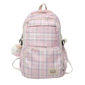 dingzz women plaid backpack large capacity school backpack teenager girl lattice travel backpack (color : d, size : 31 * 14 * 44cm)