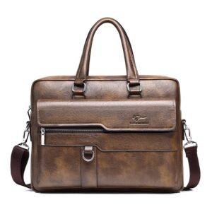 utelka men’s bag horizontal business handbag fashion large capacity backpack large capacity one shoulder crossbody bag (ha-095 brown)
