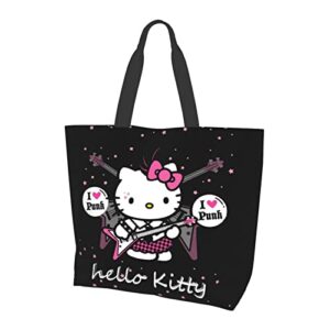 lkuzloh anime cute tote bag for women girls kawaii shoulder bag large capacity shopping bag for school work