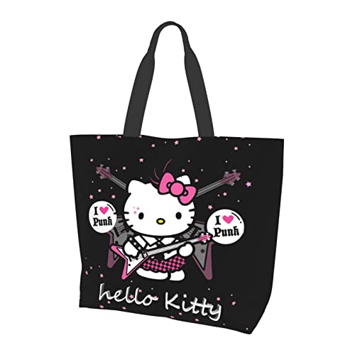 LKUZLOH Anime Cute Tote Bag for Women Girls Kawaii Shoulder bag Large Capacity Shopping Bag For School Work