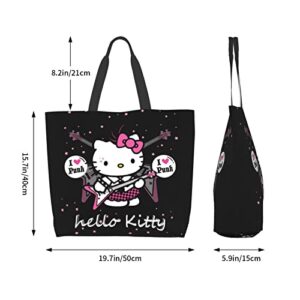 LKUZLOH Anime Cute Tote Bag for Women Girls Kawaii Shoulder bag Large Capacity Shopping Bag For School Work