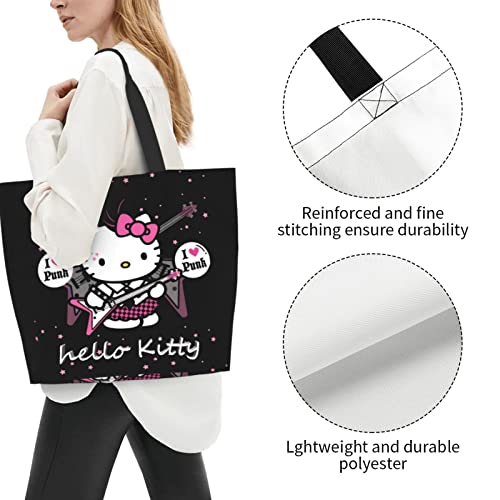 LKUZLOH Anime Cute Tote Bag for Women Girls Kawaii Shoulder bag Large Capacity Shopping Bag For School Work