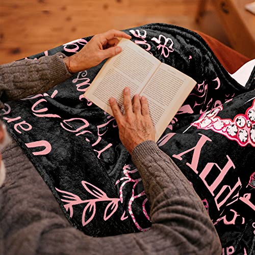 50th Birthday Blanket Gifts for Women - Happy 50th Birthday Gift Ideas for Her - 50 Year Old Gifts for Mom Grandma Wife - Personalized Flannel Fleece Soft Throw Blanket