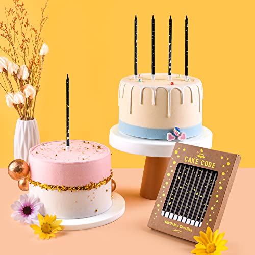 CAKE CODE 24-Count Long Thin Birthday Candles, Cake Candles, Birthday Parties, Wedding Decorations, Party Candles