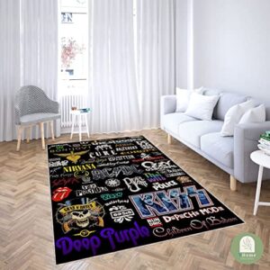 80s rock bands poster rug, rappers hip hop music area rugs, gift for music lovers, rock music decoration, popular gift for men and women, non-slip carpet 01
