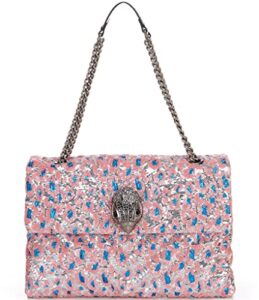 kurt geiger women’s kensington xxl sequin pink blue shoulder crossbody bag