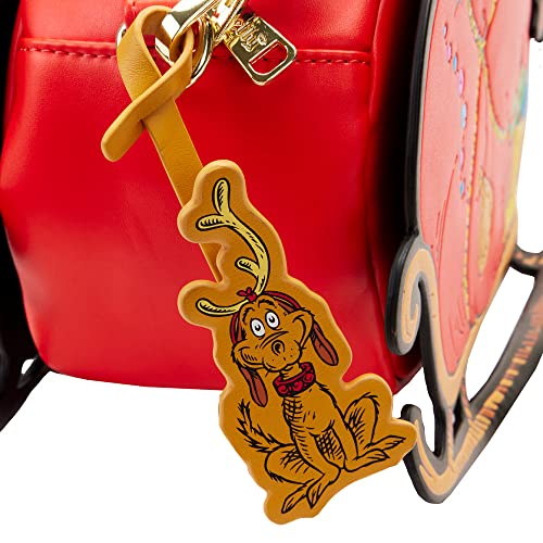 Loungefly Dr. Seuss' How the Grinch Stole Christmas! Sleigh Crossbody Bag Red