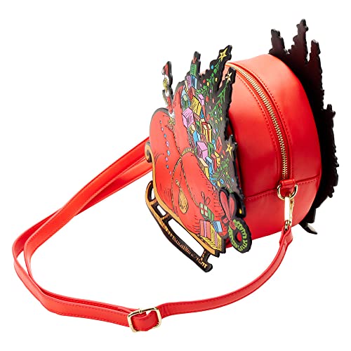 Loungefly Dr. Seuss' How the Grinch Stole Christmas! Sleigh Crossbody Bag Red