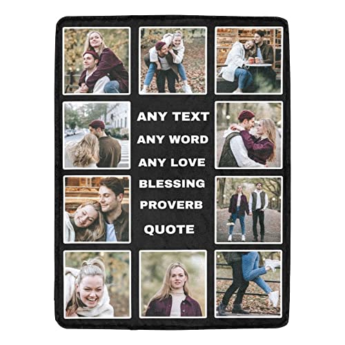 Valentines Day Gifts Customizable Blanket Customized Blankets with Photos for Him Personalized Picture Blanket Collages Throw Photo Blankets Valentines Gift for Kids Boyfriend Women Family Her Decor