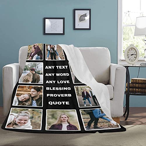 Valentines Day Gifts Customizable Blanket Customized Blankets with Photos for Him Personalized Picture Blanket Collages Throw Photo Blankets Valentines Gift for Kids Boyfriend Women Family Her Decor