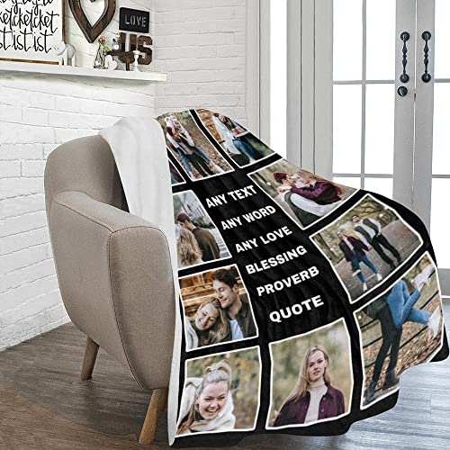 Valentines Day Gifts Customizable Blanket Customized Blankets with Photos for Him Personalized Picture Blanket Collages Throw Photo Blankets Valentines Gift for Kids Boyfriend Women Family Her Decor